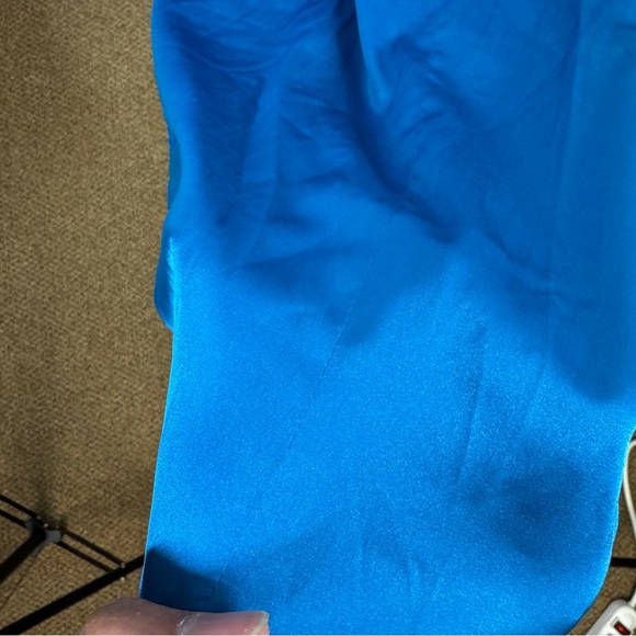 LEXI Satin Formal Slit Side Blue Akasa Maxi Dress Size 8 - Picture 12 of 16